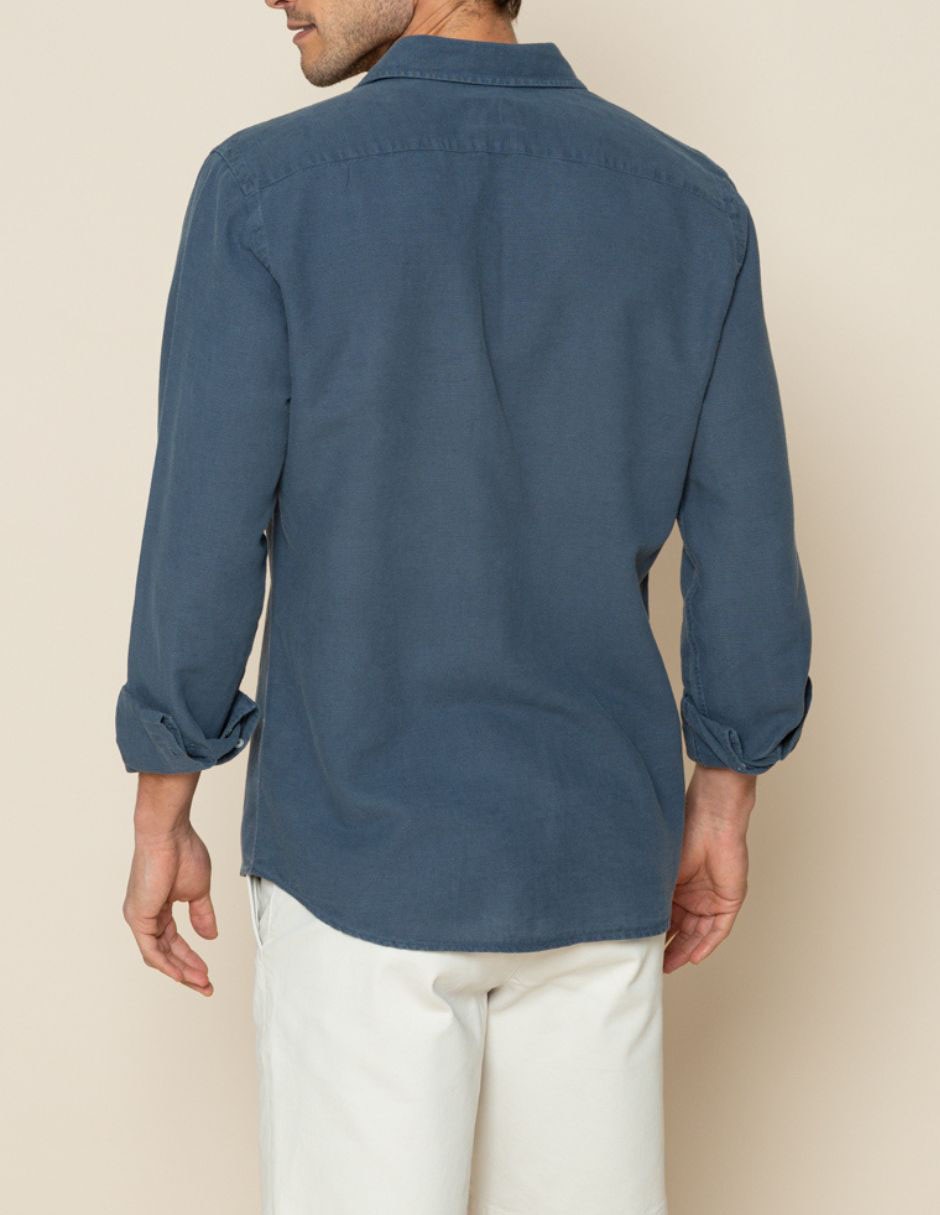 Camisa casual de algodón manga larga para hombre 2