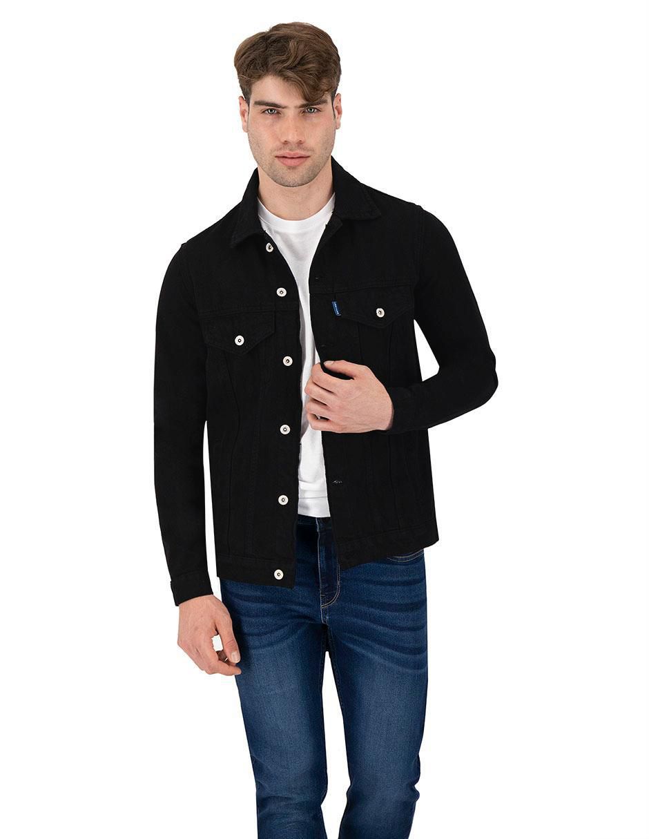 Set de chamarra de mezclilla con bolsillos para hombre 6