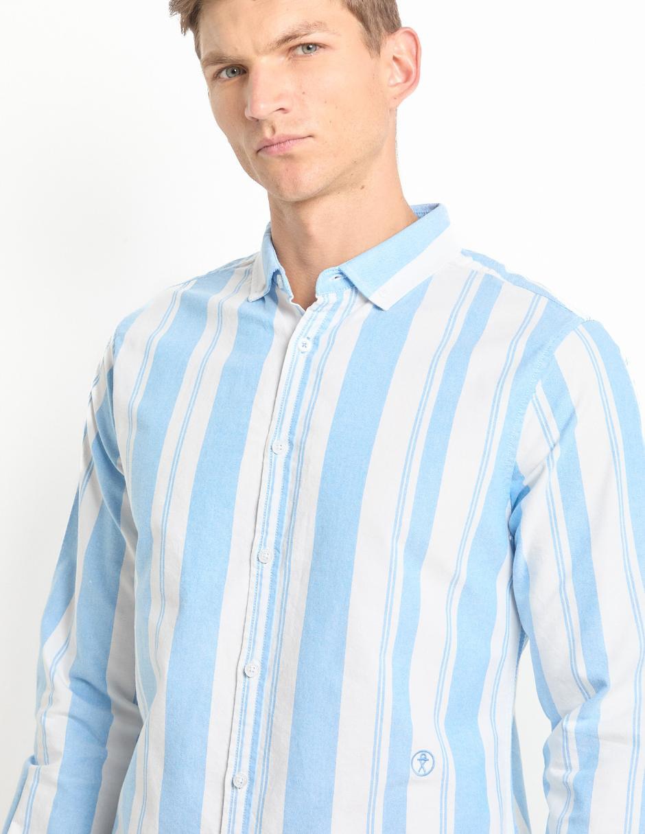 Camisa casual de algodón manga larga para hombre 4