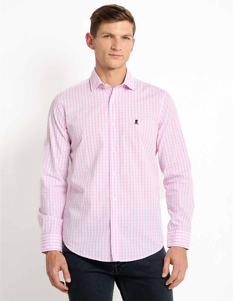 Camisa casual de algodón manga larga para hombre Camisa casual de algodón manga larga para hombre