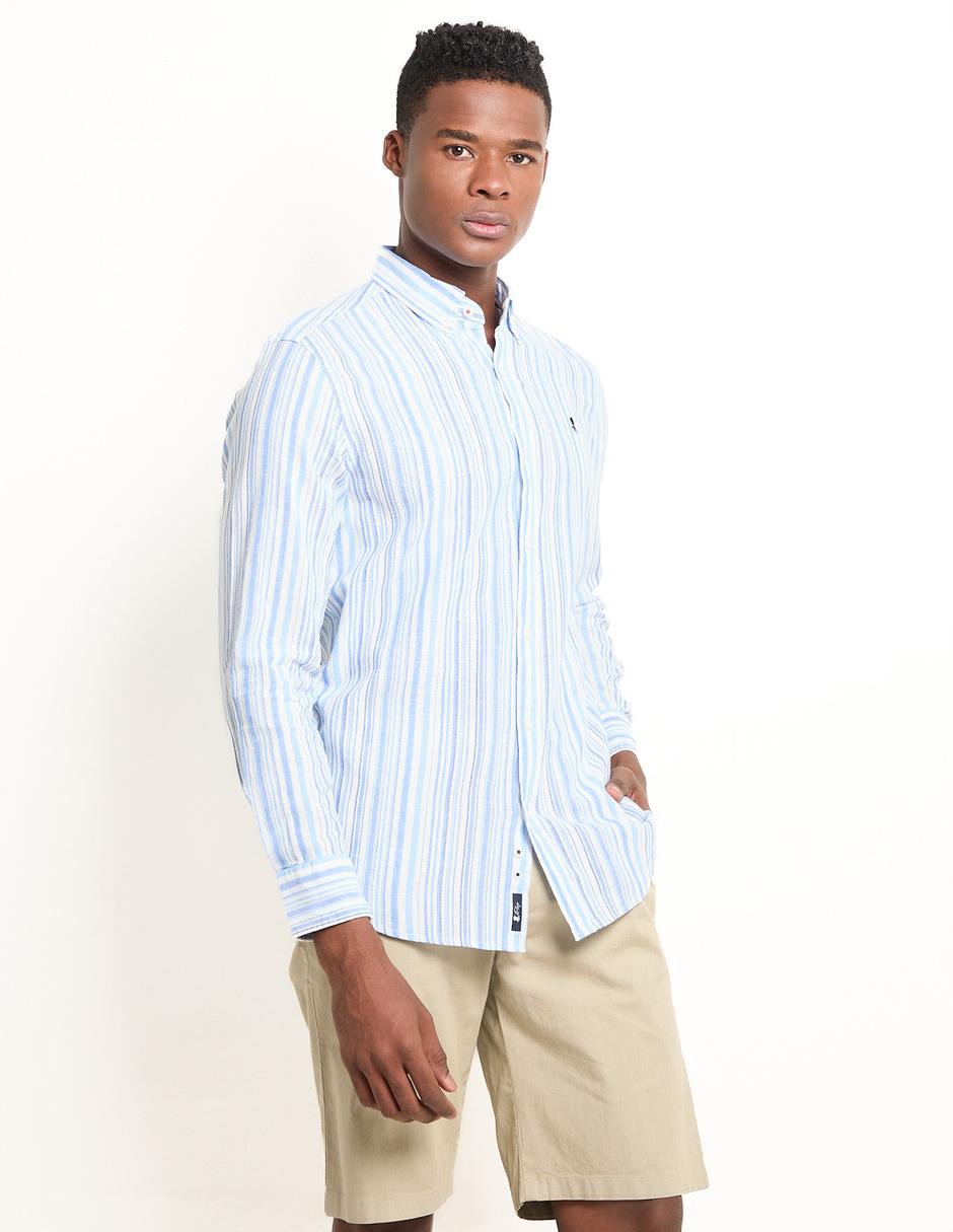 Camisa casual de algodón manga larga para hombre 1