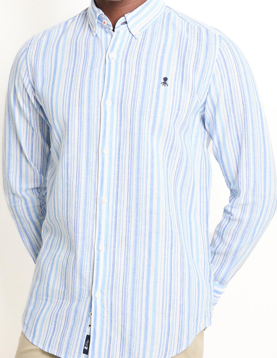 Camisa casual de algodón manga larga para hombre 4