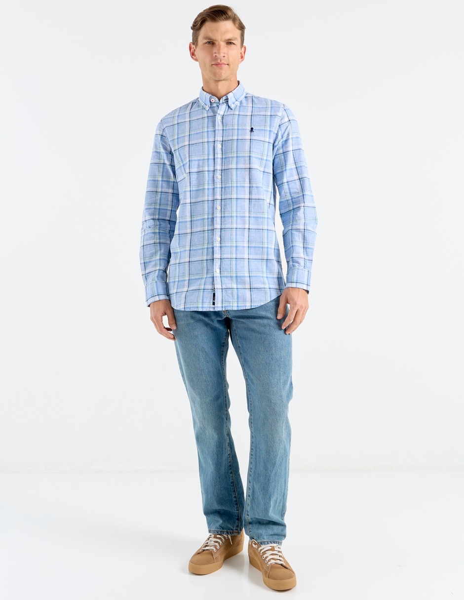 Camisa casual de algodón manga larga para hombre 3