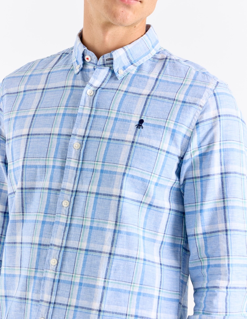 Camisa casual de algodón manga larga para hombre 4