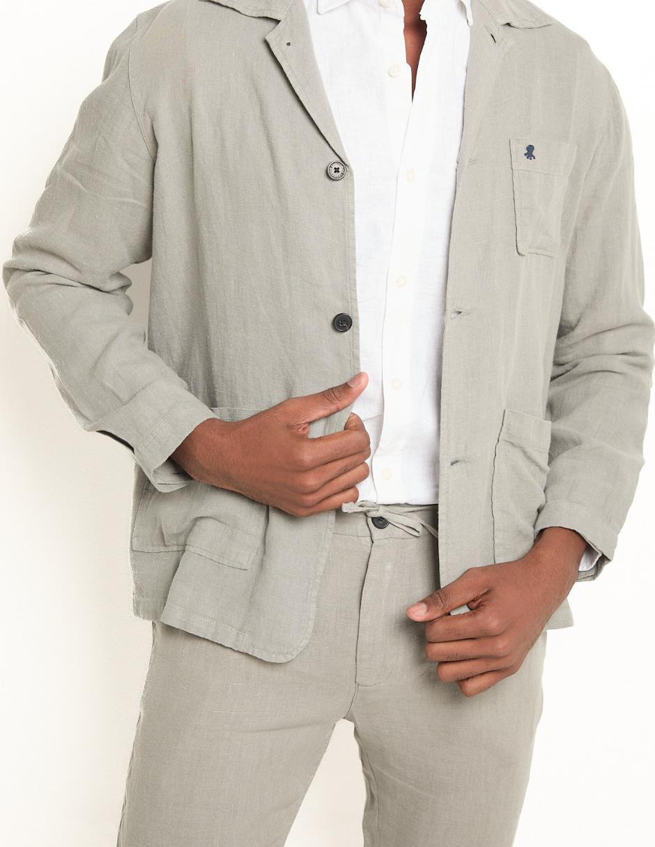 Sobrecamisa casual de algodón manga larga para hombre 4