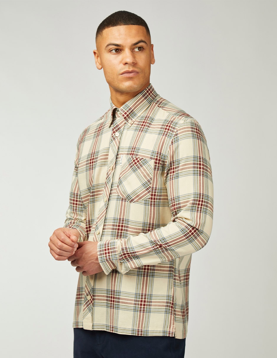 Camisa Business Casual de algodón manga larga para hombre 1
