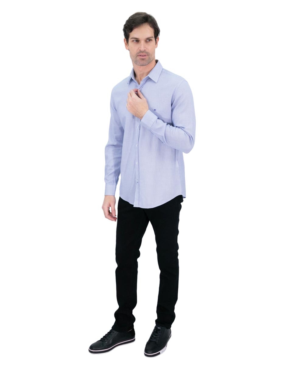 Camisa casual de algodón manga larga para hombre