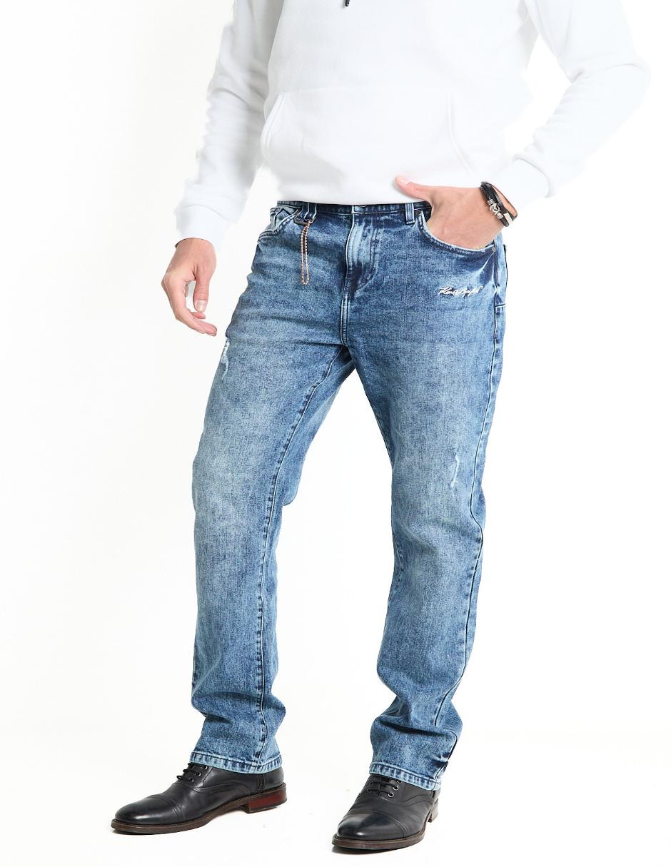 Jeans straight lavado bitono para hombre 1