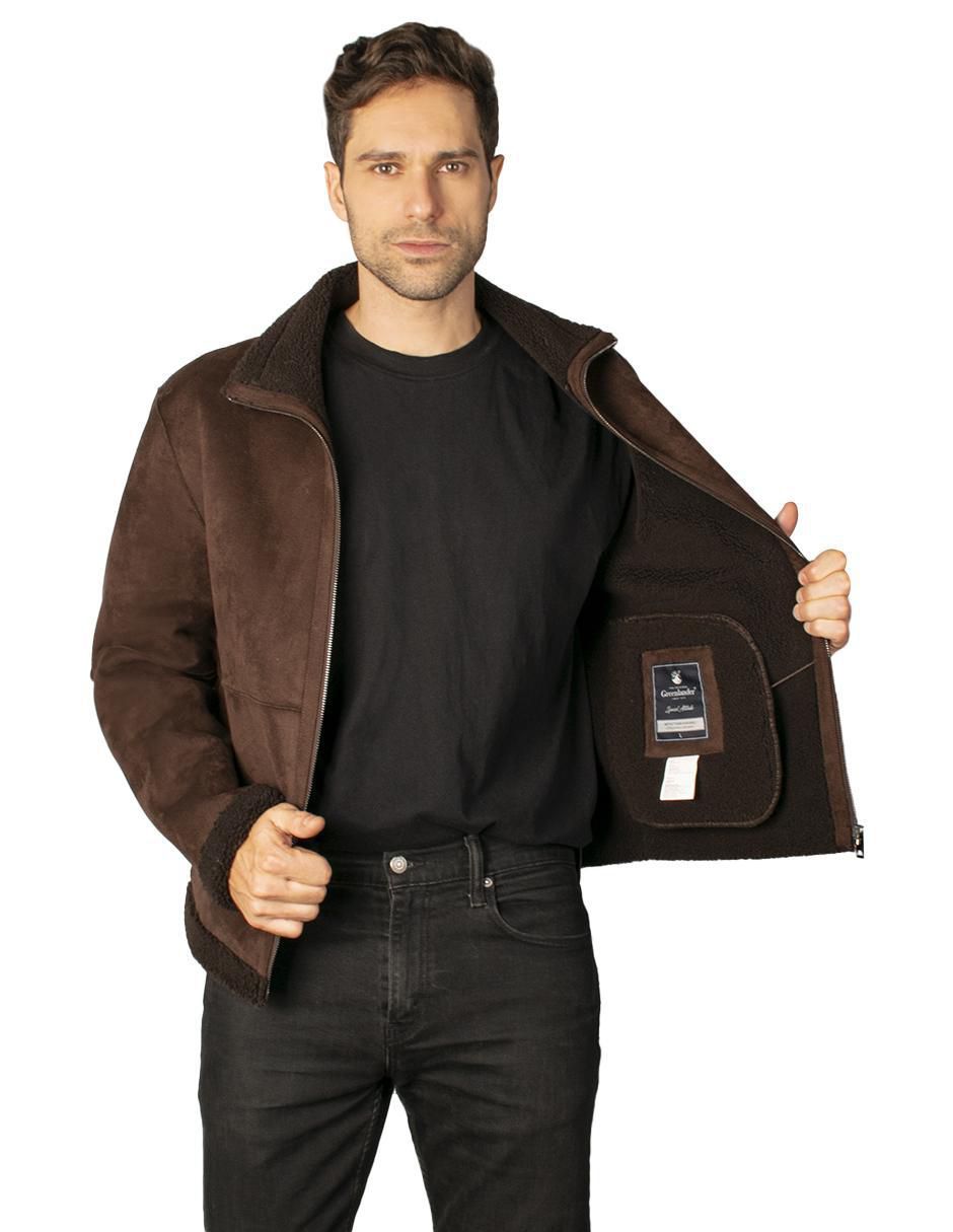 "chamarra" casual greenlander no "de" gamuza con bolsillos "para hombre"