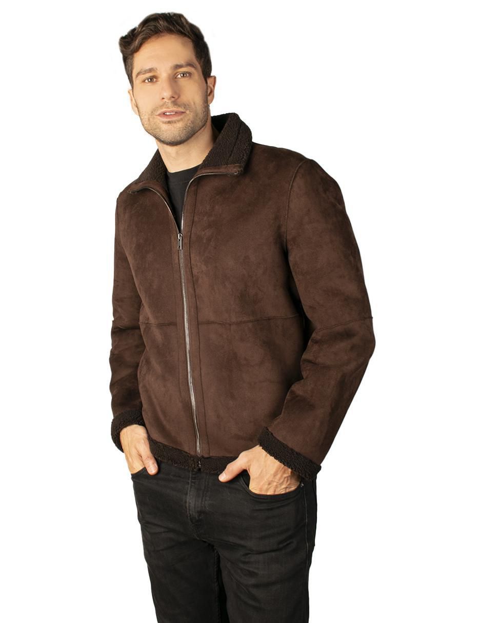 "chamarra" casual greenlander no "de" gamuza con bolsillos "para hombre"