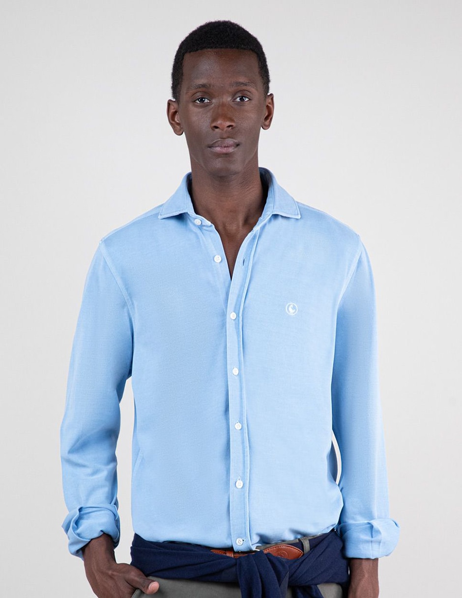 Camisa casual de algodón manga larga para hombre 1