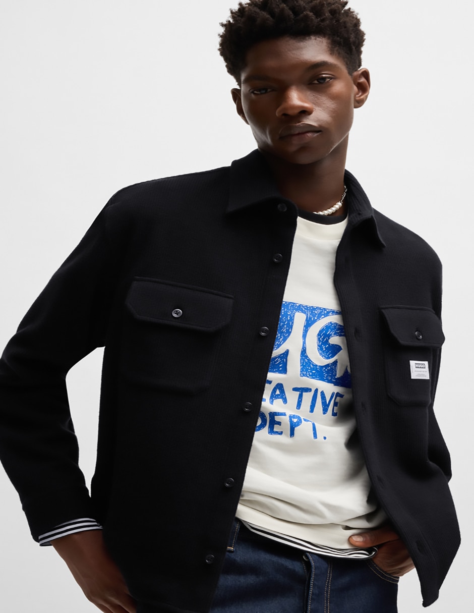 Camisa casual de algodón manga larga para hombre