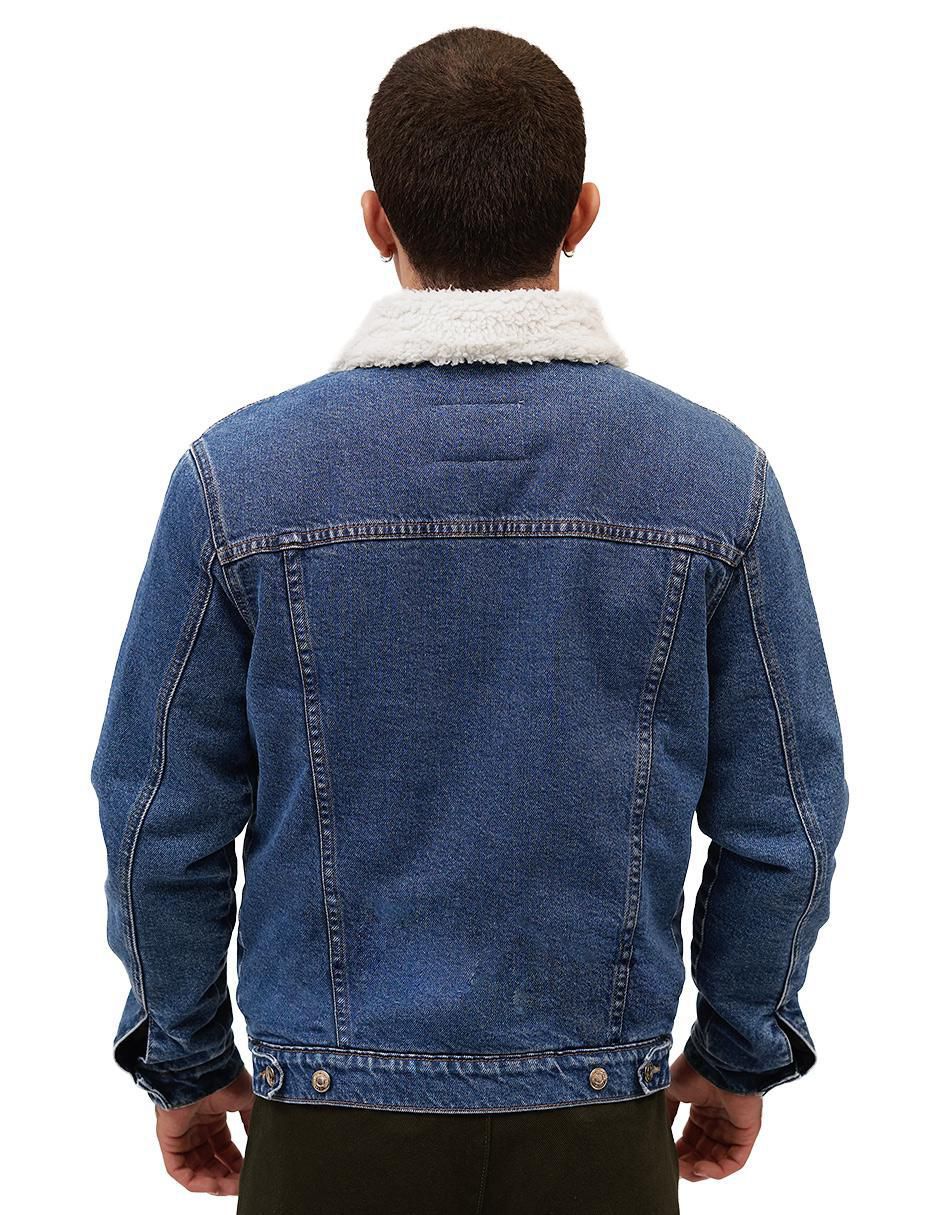 Chamarra cazadora de mezclilla con bolsillos para hombre 2