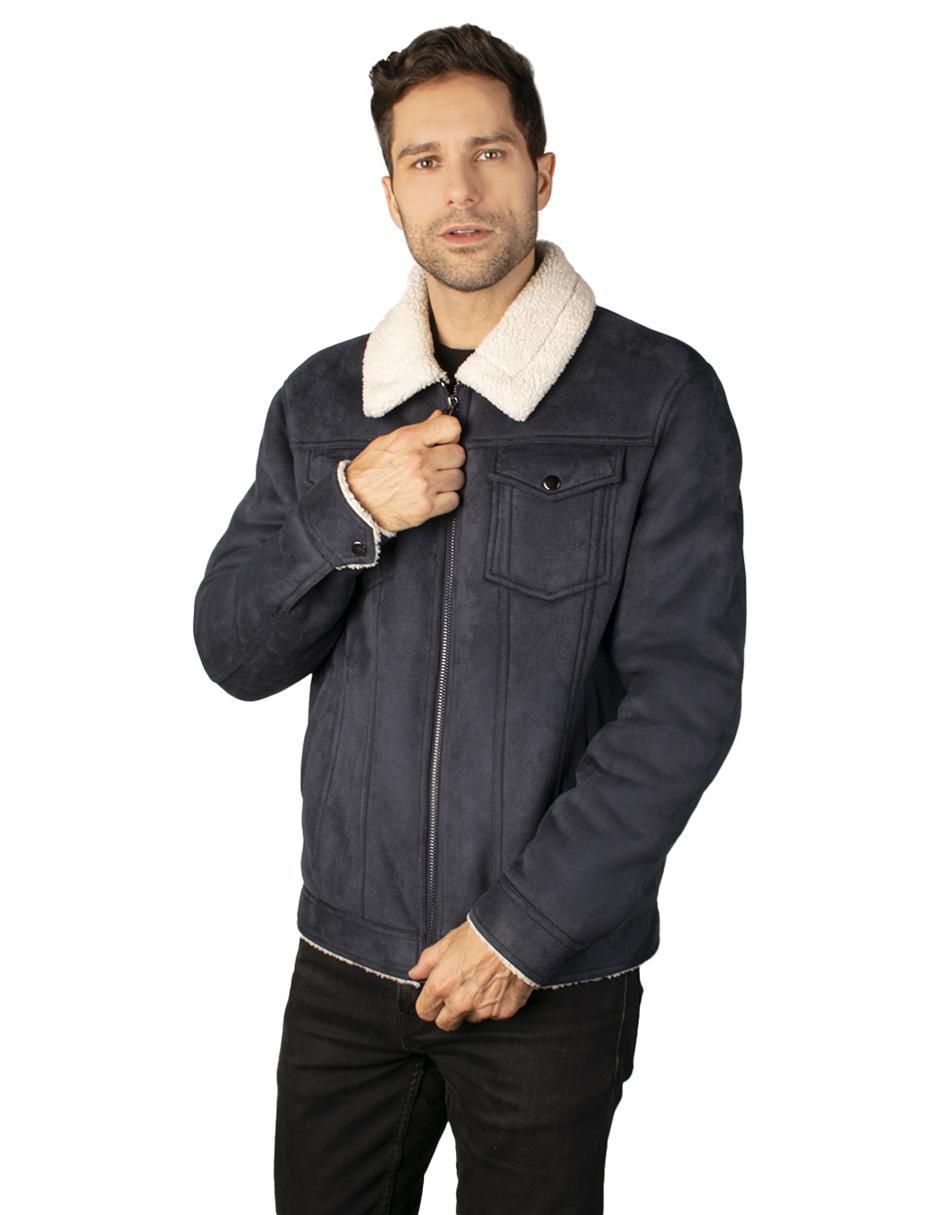 Chamarra casual de gamuza con bolsillos para hombre 4