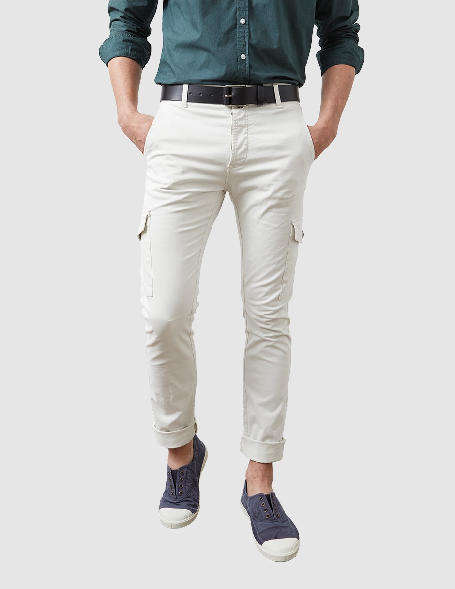 Pantalón casual slim de algodón para hombre 1
