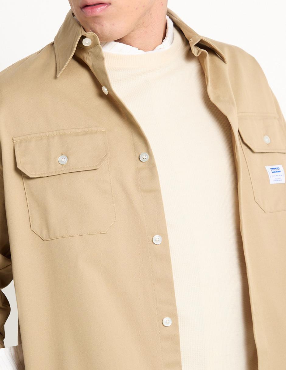 Sobrecamisa casual de algodón manga larga para hombre 4