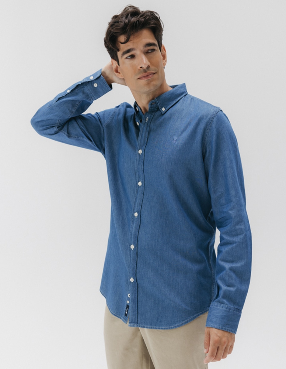 Camisa casual manga larga para hombre 9