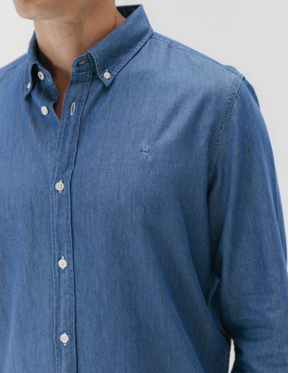 Camisa casual manga larga para hombre 12