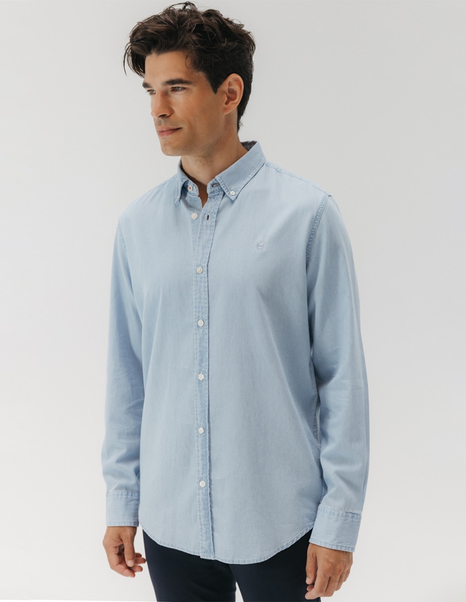 Camisa casual de algodón manga larga para hombre 2
