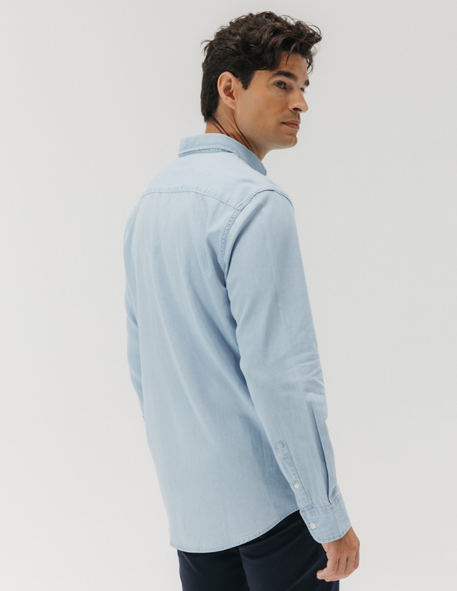 Camisa casual de algodón manga larga para hombre 3