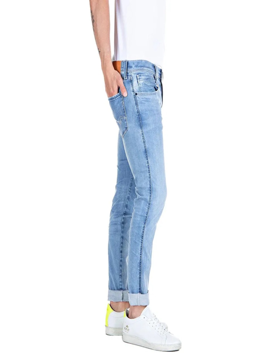 Jeans regular slim lavado claro para hombre 2