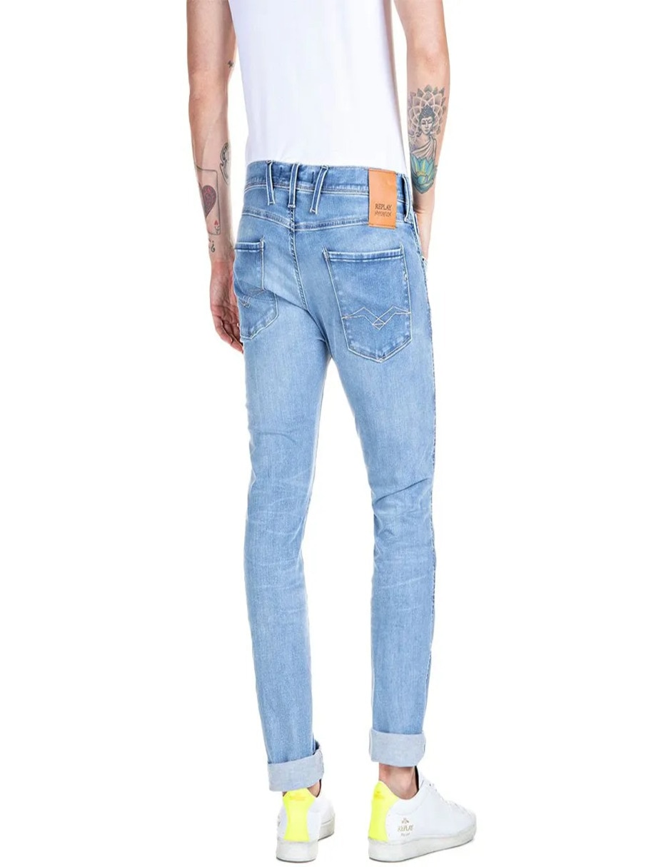 Jeans regular slim lavado claro para hombre 3