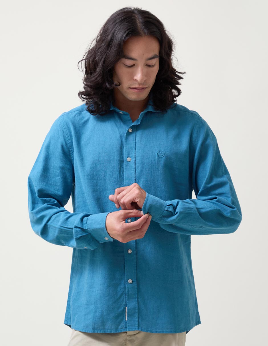 Camisa casual manga larga para hombre