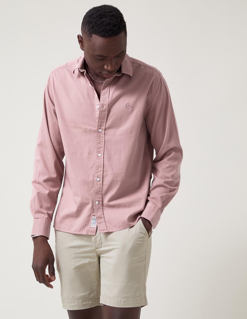 Camisa casual de algodón manga larga para hombre Camisa casual de algodón manga larga para hombre