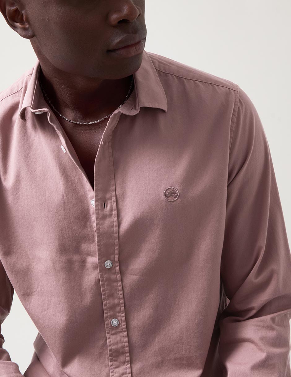 Camisa casual de algodón manga larga para hombre 4