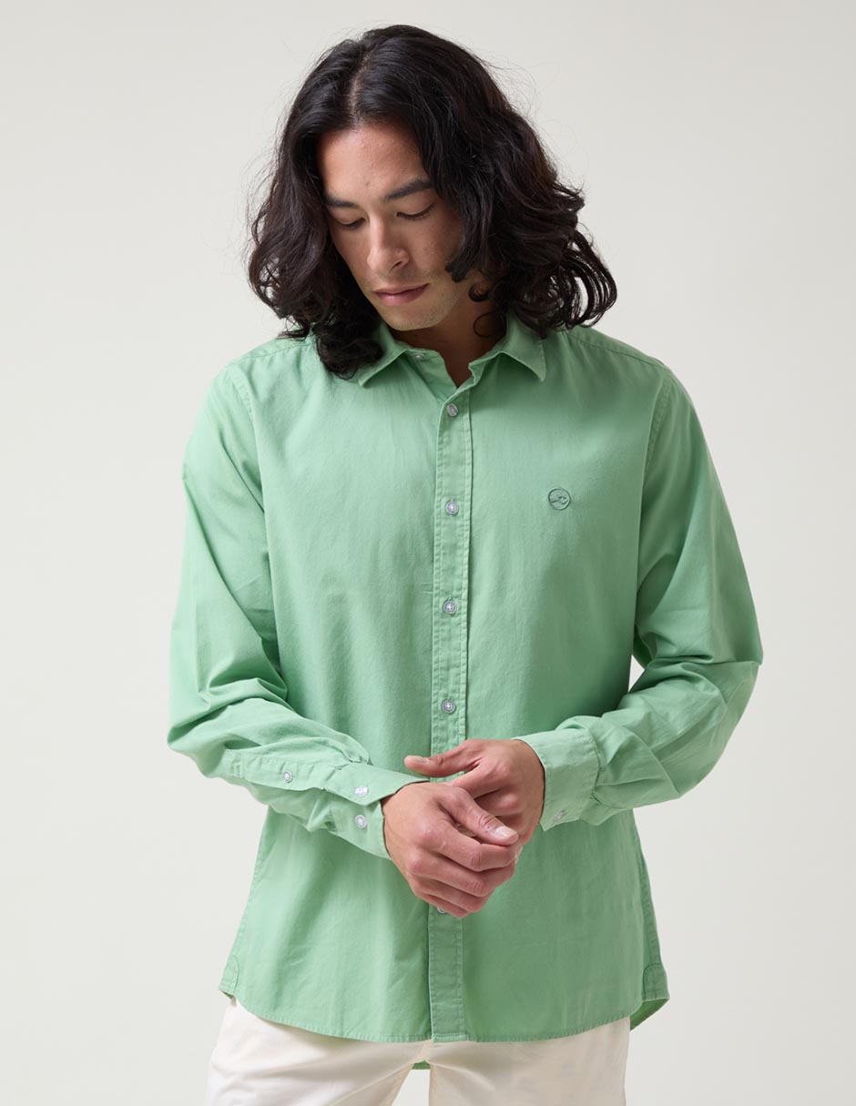 Camisa casual de algodón manga larga para hombre Camisa casual de algodón manga larga para hombre