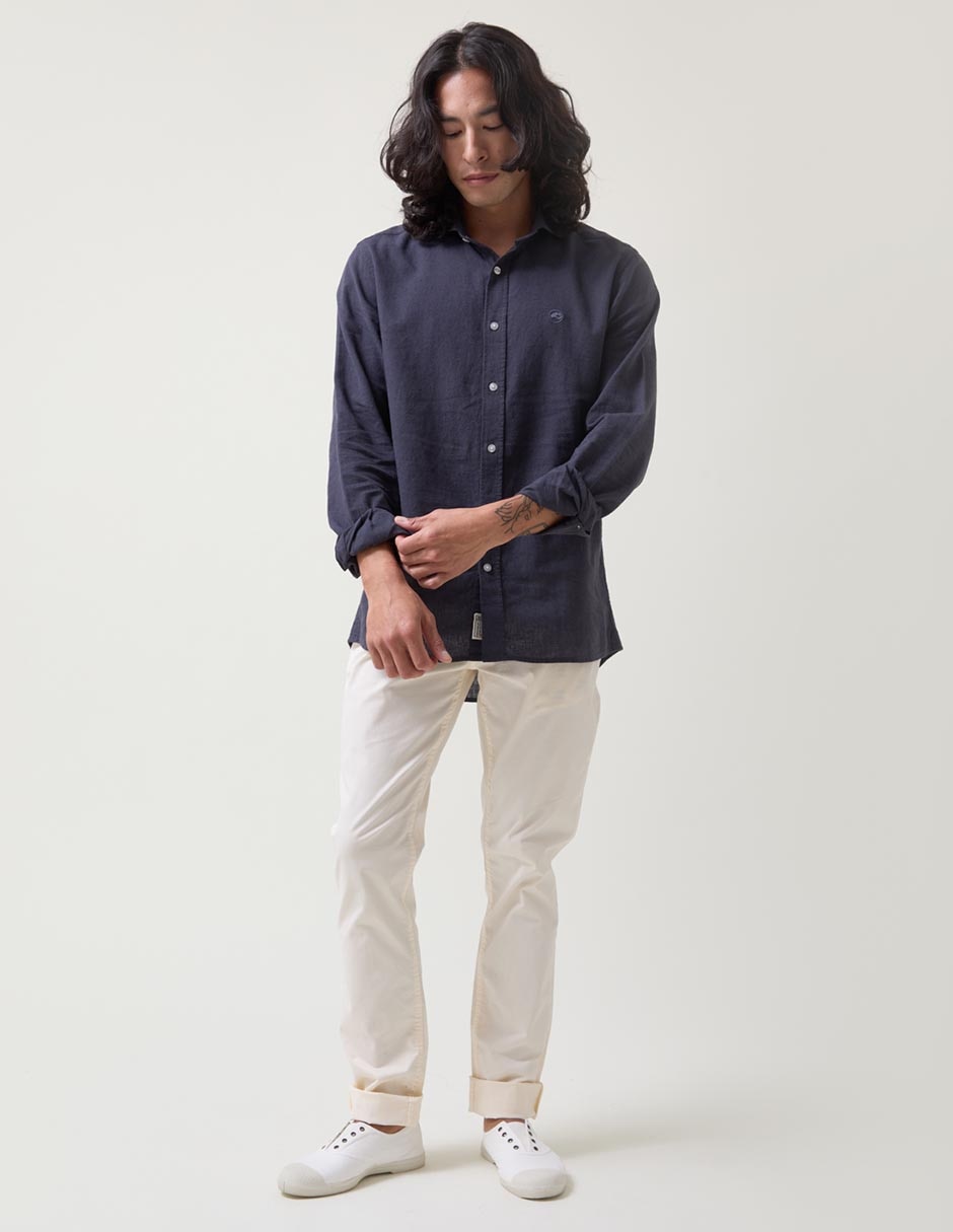 Camisa casual de algodón manga larga para hombre 3