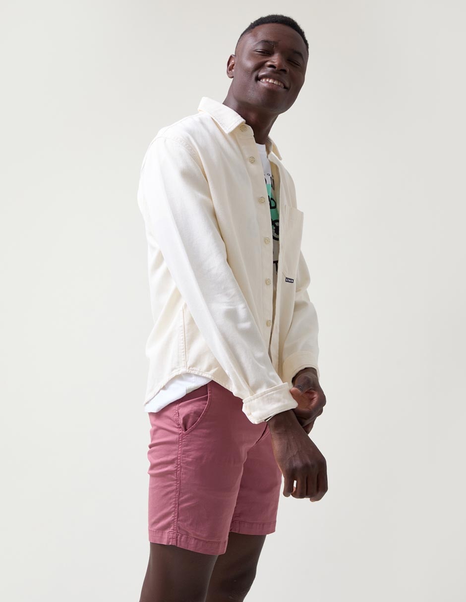 Sobrecamisa casual de algodón manga larga para hombre