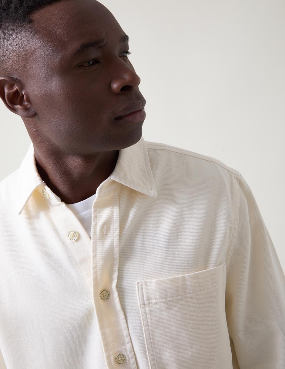 Sobrecamisa casual de algodón manga larga para hombre 4
