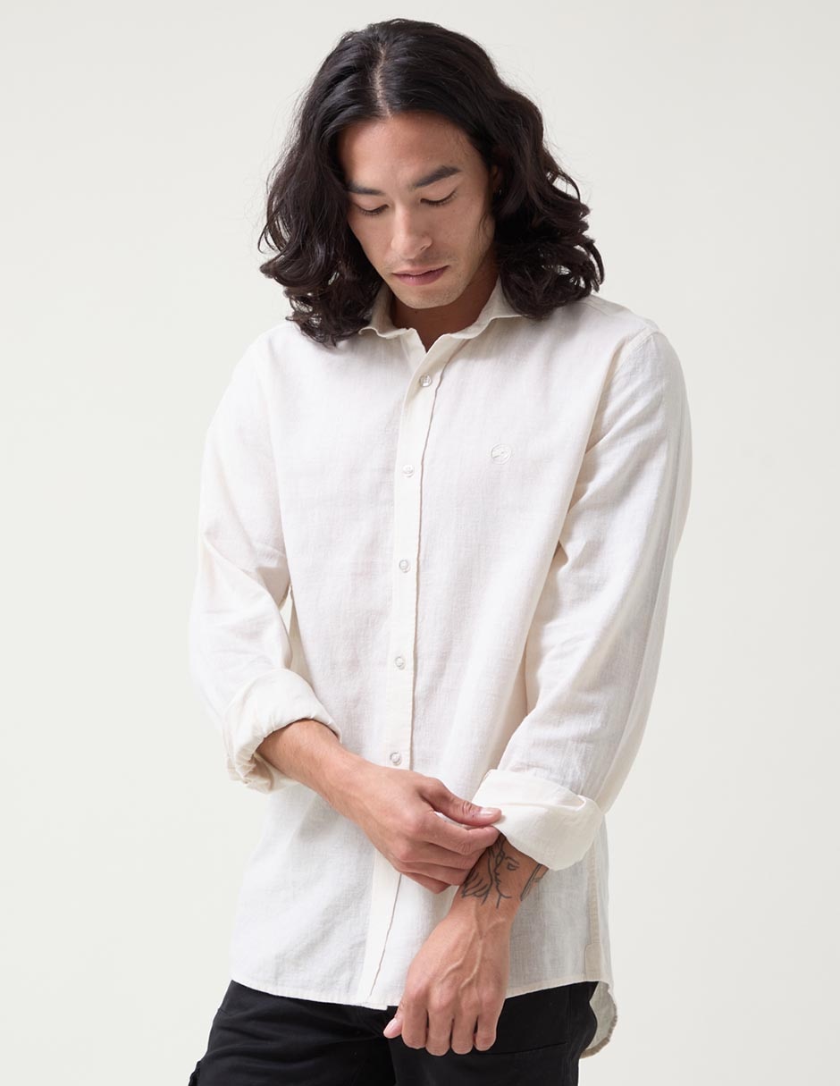 Camisa casual manga larga para hombre