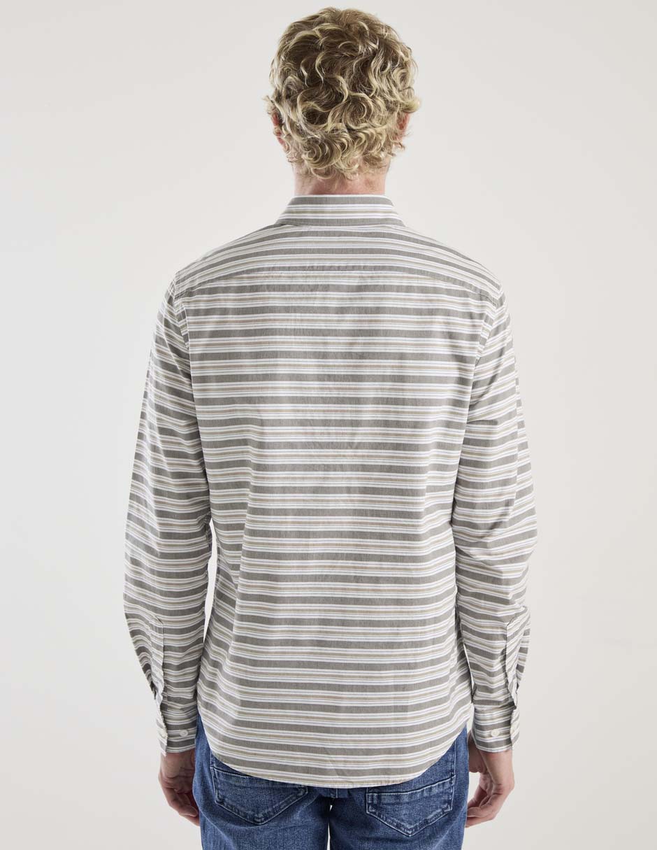 Camisa casual de algodón manga larga para hombre 2