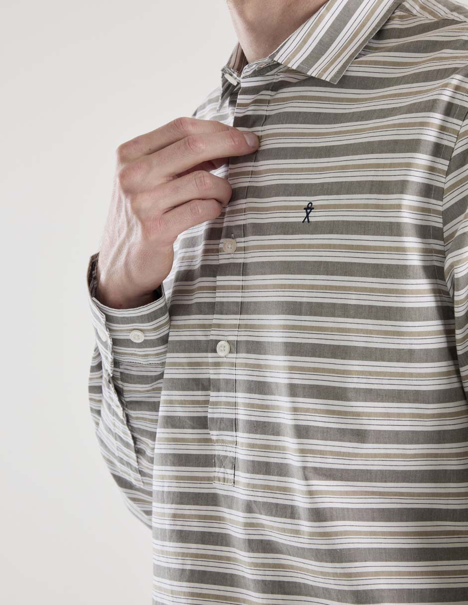 Camisa casual de algodón manga larga para hombre 4