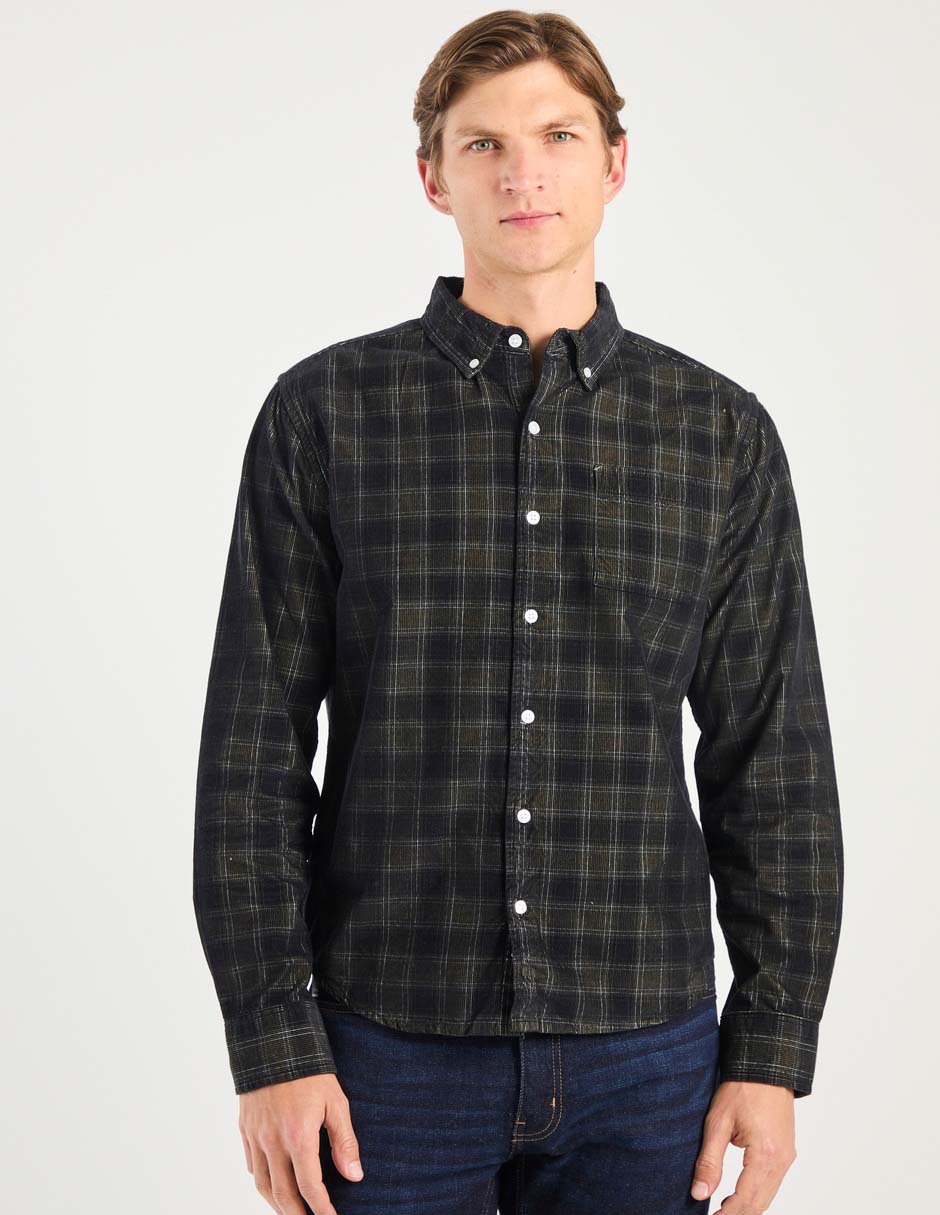 Camisa casual de algodón manga larga para hombre Camisa casual de algodón manga larga para hombre