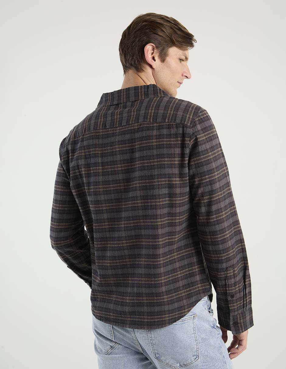 Sobrecamisa casual de algodón manga larga para hombre 5