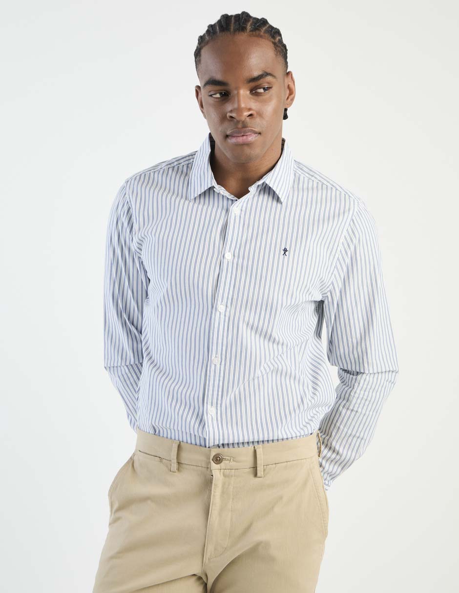 Camisa casual de algodón manga larga para hombre