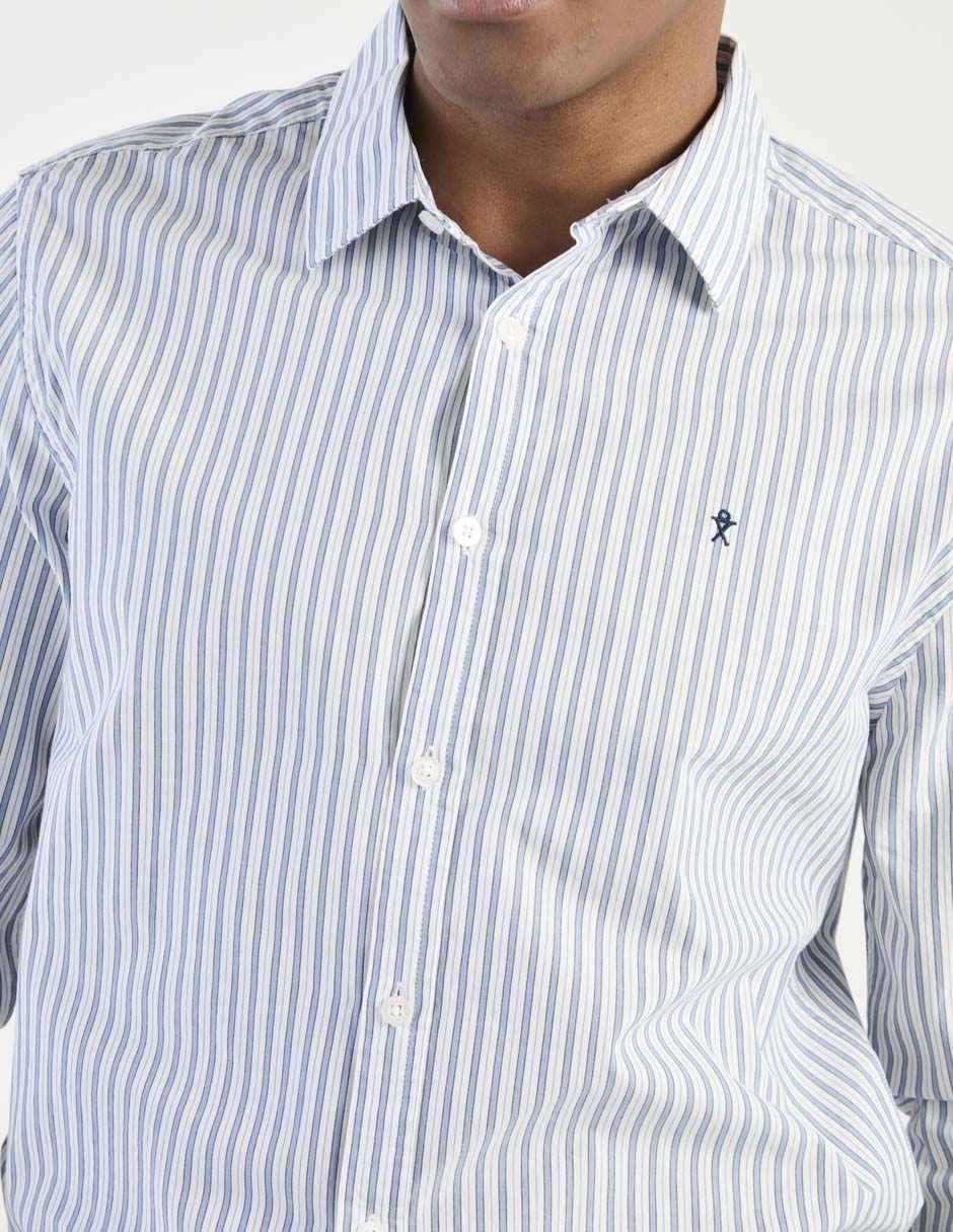 Camisa casual de algodón manga larga para hombre 4