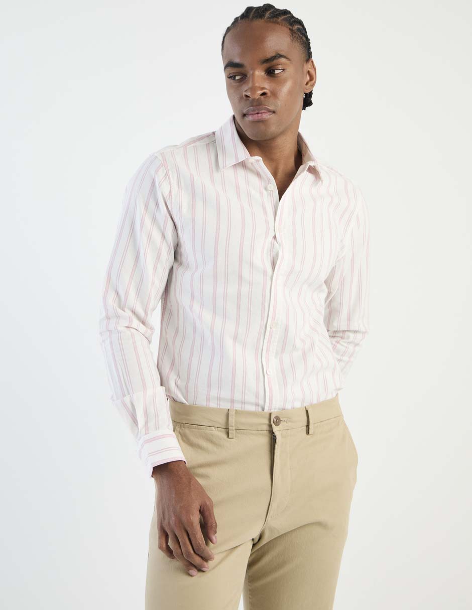 Camisa casual de algodón manga larga para hombre Camisa casual de algodón manga larga para hombre