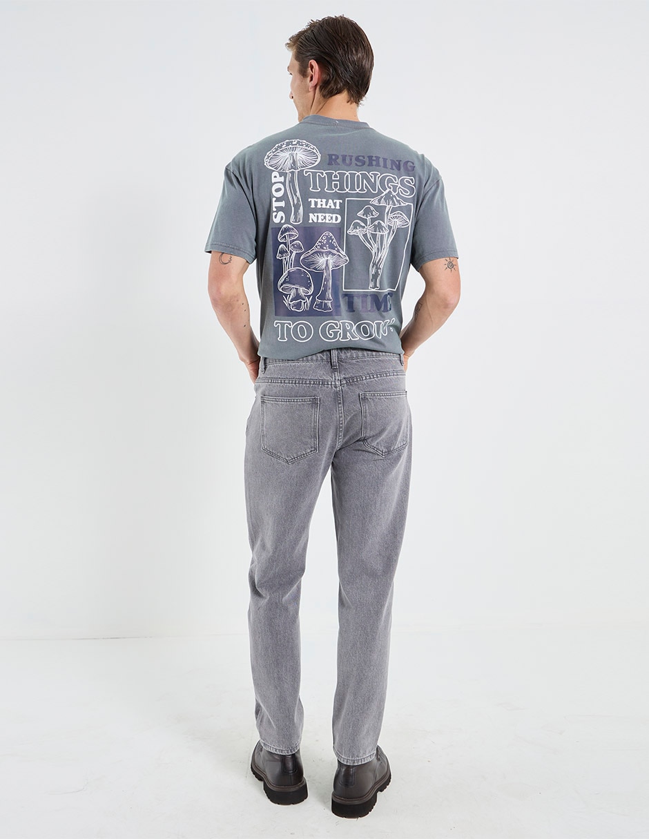 Jeans straight lavado medio para hombre 2