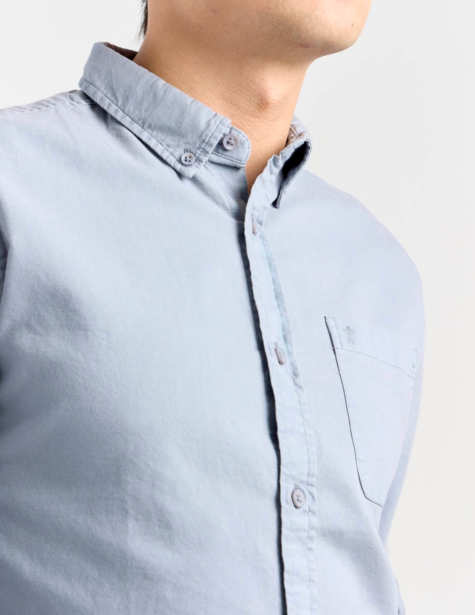 Camisa casual manga larga para hombre 4