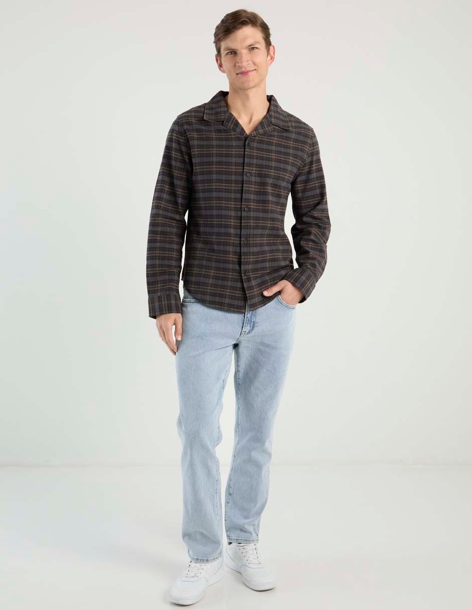 Jeans straight lavado claro para hombre 2