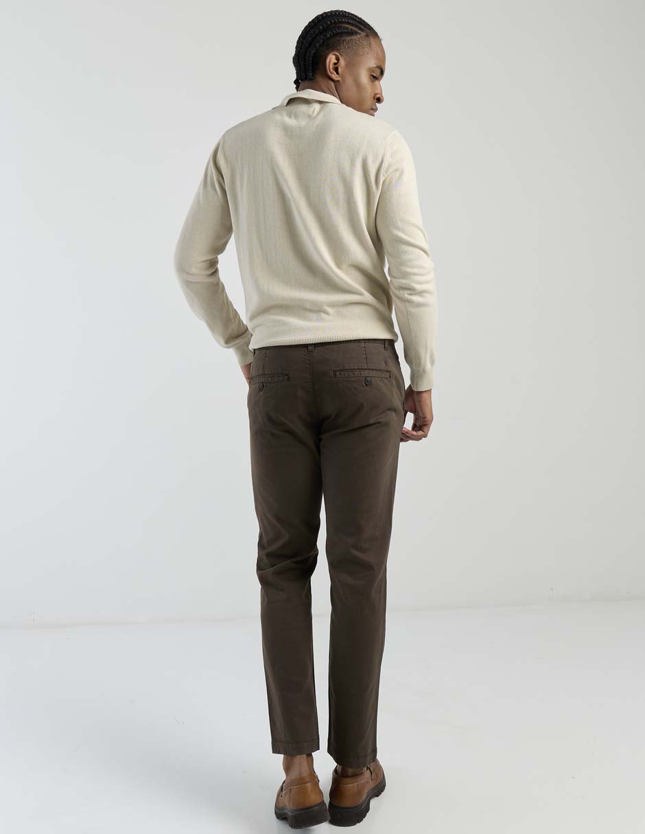 Pantalón casual chino slim de algodón para hombre 2