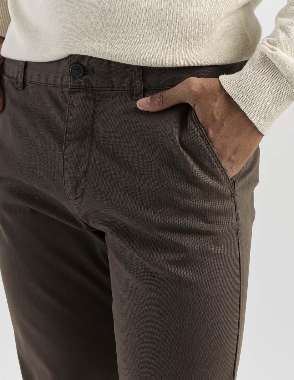 Pantalón casual chino slim de algodón para hombre 4