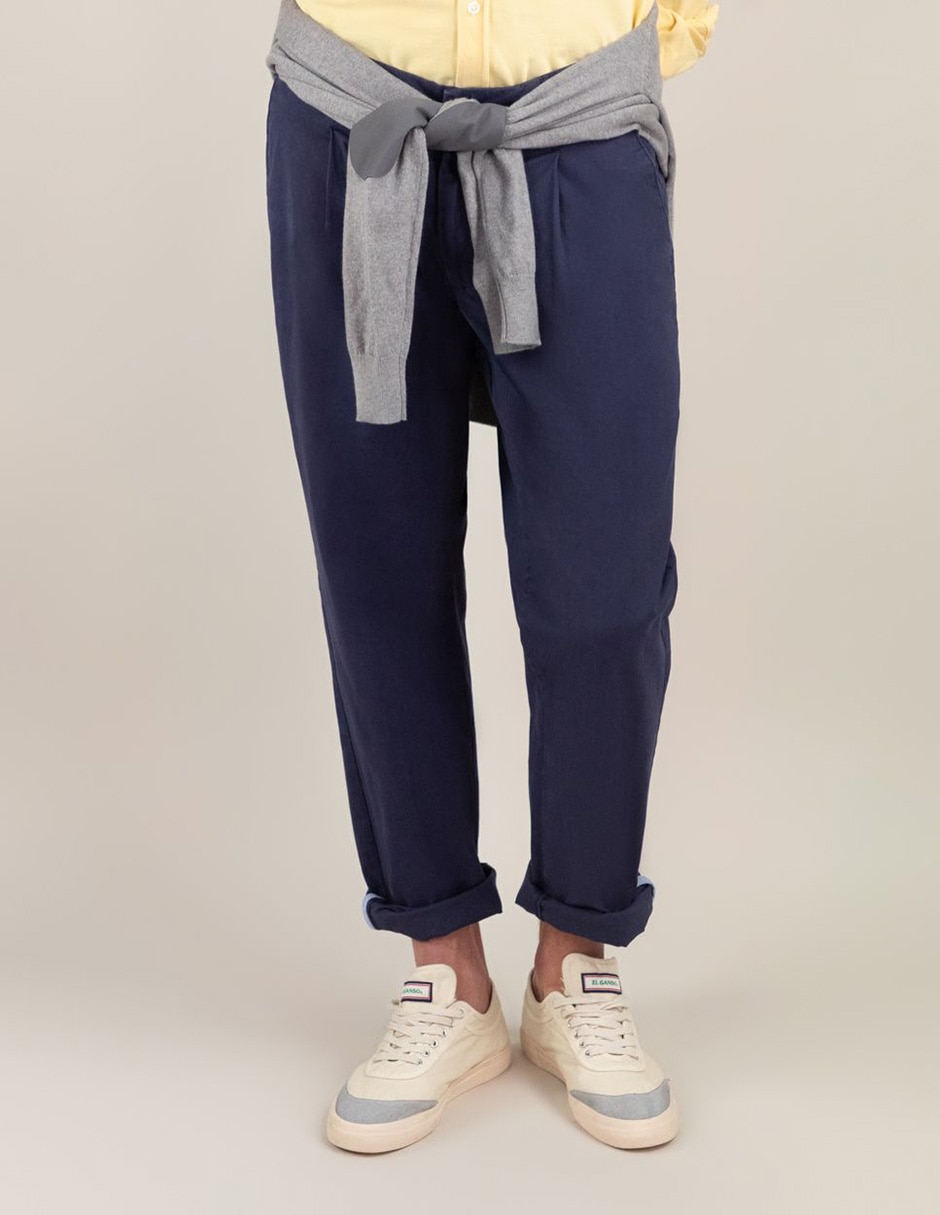 Pantalón chino regular de algodón para hombre 2