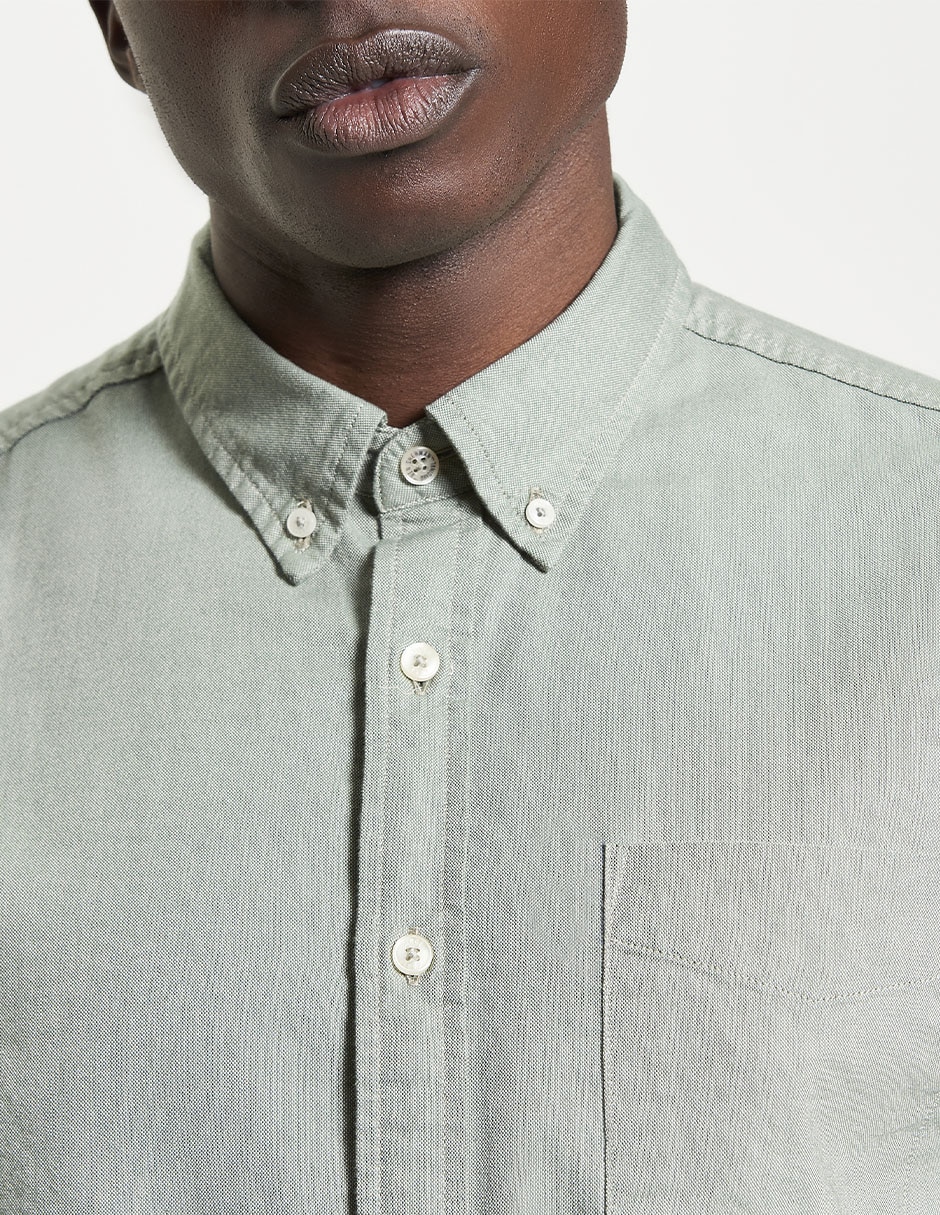 Camisa casual de algodón manga corta para hombre 7