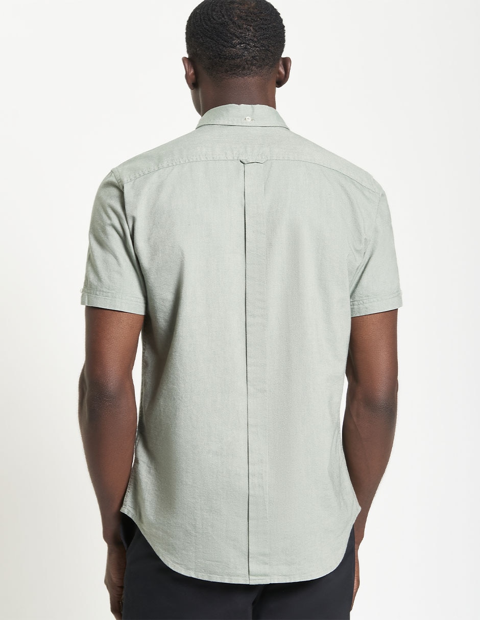 Camisa casual de algodón manga corta para hombre