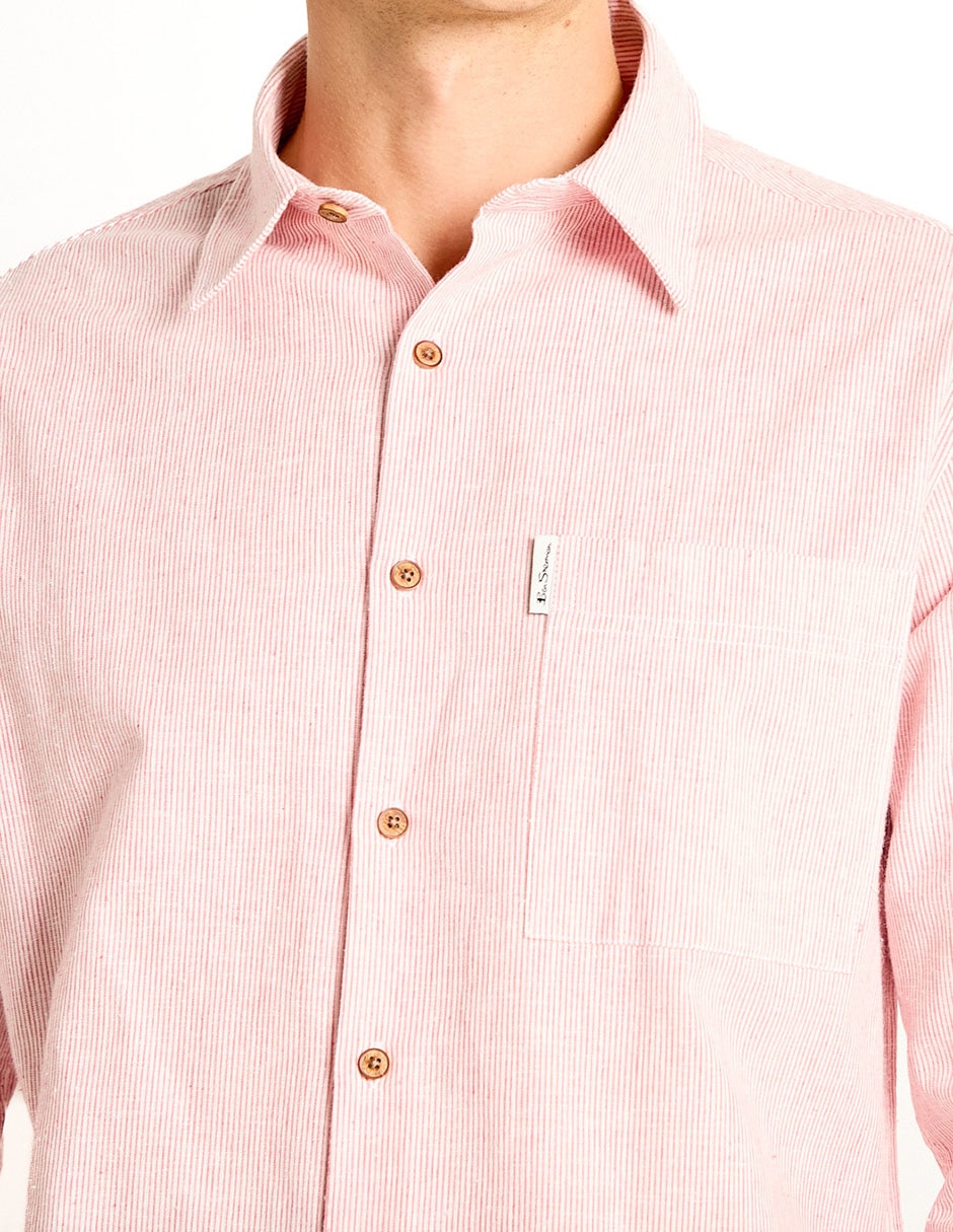 Camisa casual de algodón manga larga para hombre 4